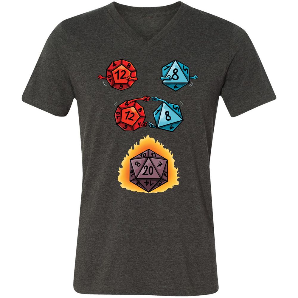 Unisex V-Neck T-Shirt - T1C7CTR4 - Dark Grey Heather - 8