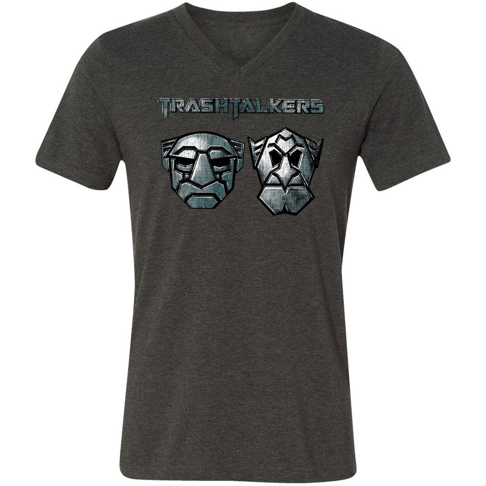 Unisex V-Neck T-Shirt - ANSRUJ11 - Dark Grey Heather - 8
