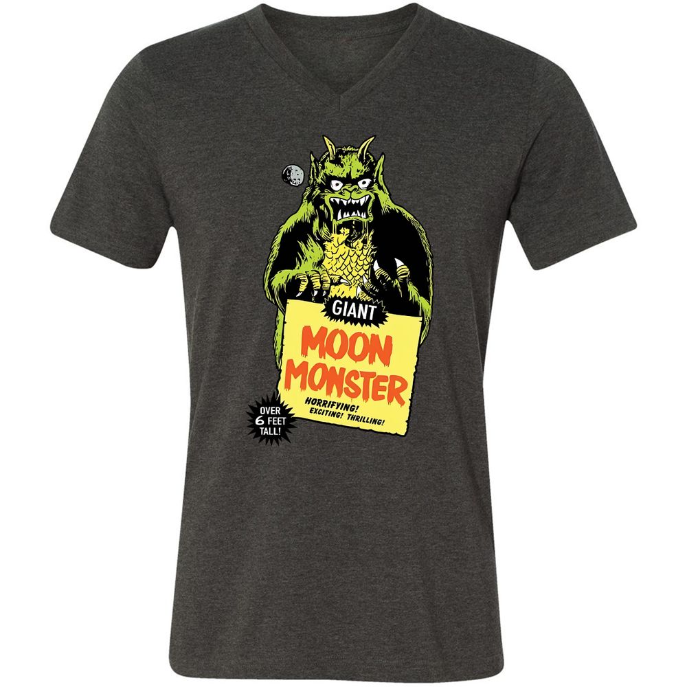 Unisex V-Neck T-Shirt - QU549D3W - Dark Grey Heather - 8