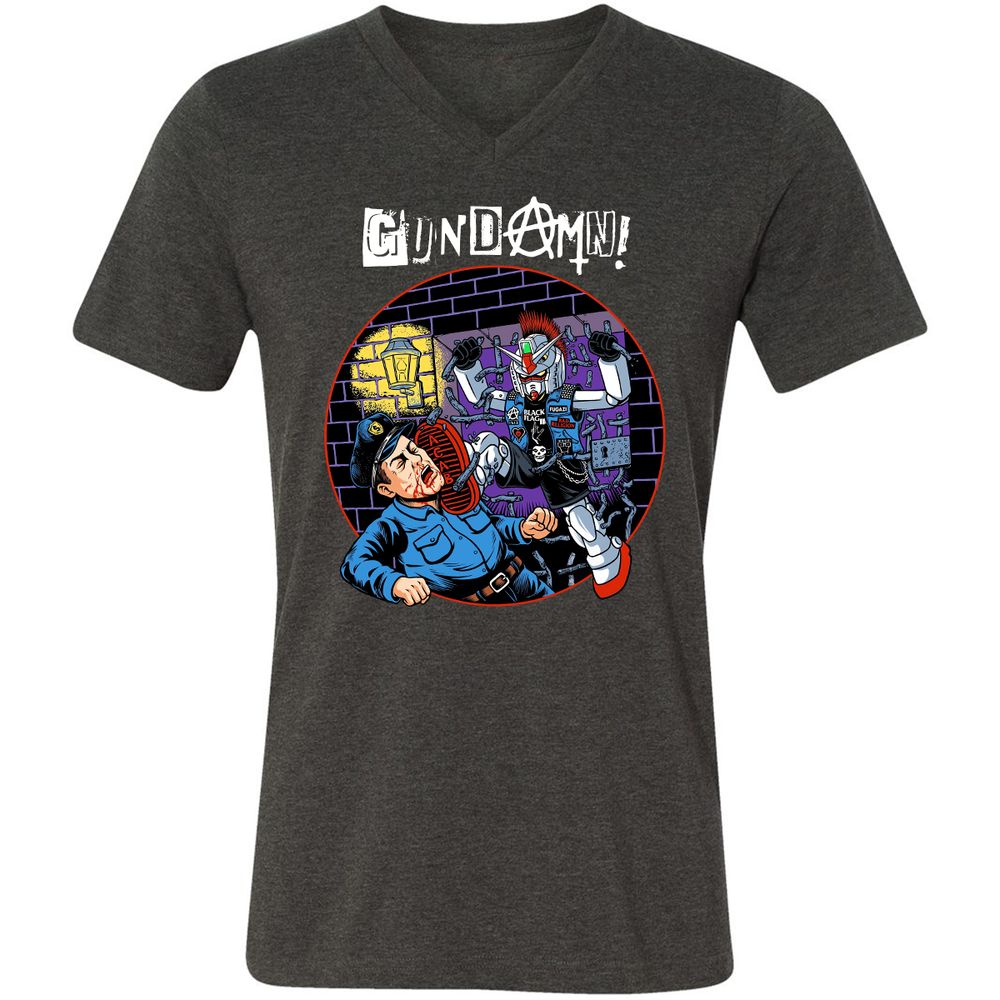 Unisex V-Neck T-Shirt - ZL4MBJFX - Dark Grey Heather - 8