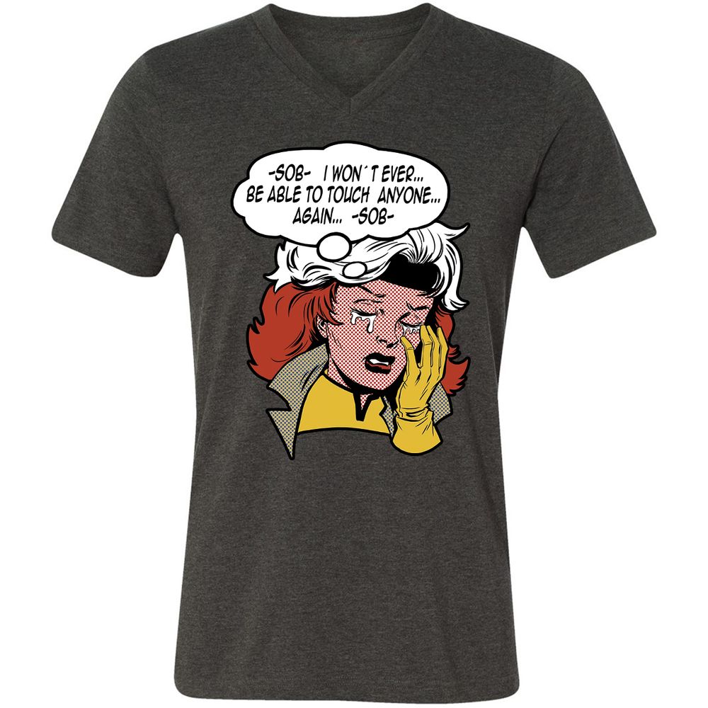 Unisex V-Neck T-Shirt - MJAXLCXC - Dark Grey Heather - 8