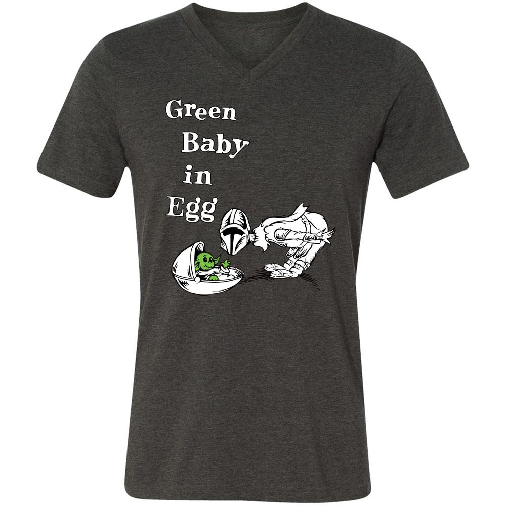 Unisex V-Neck T-Shirt - X76LAN55 - Dark Grey Heather - 8