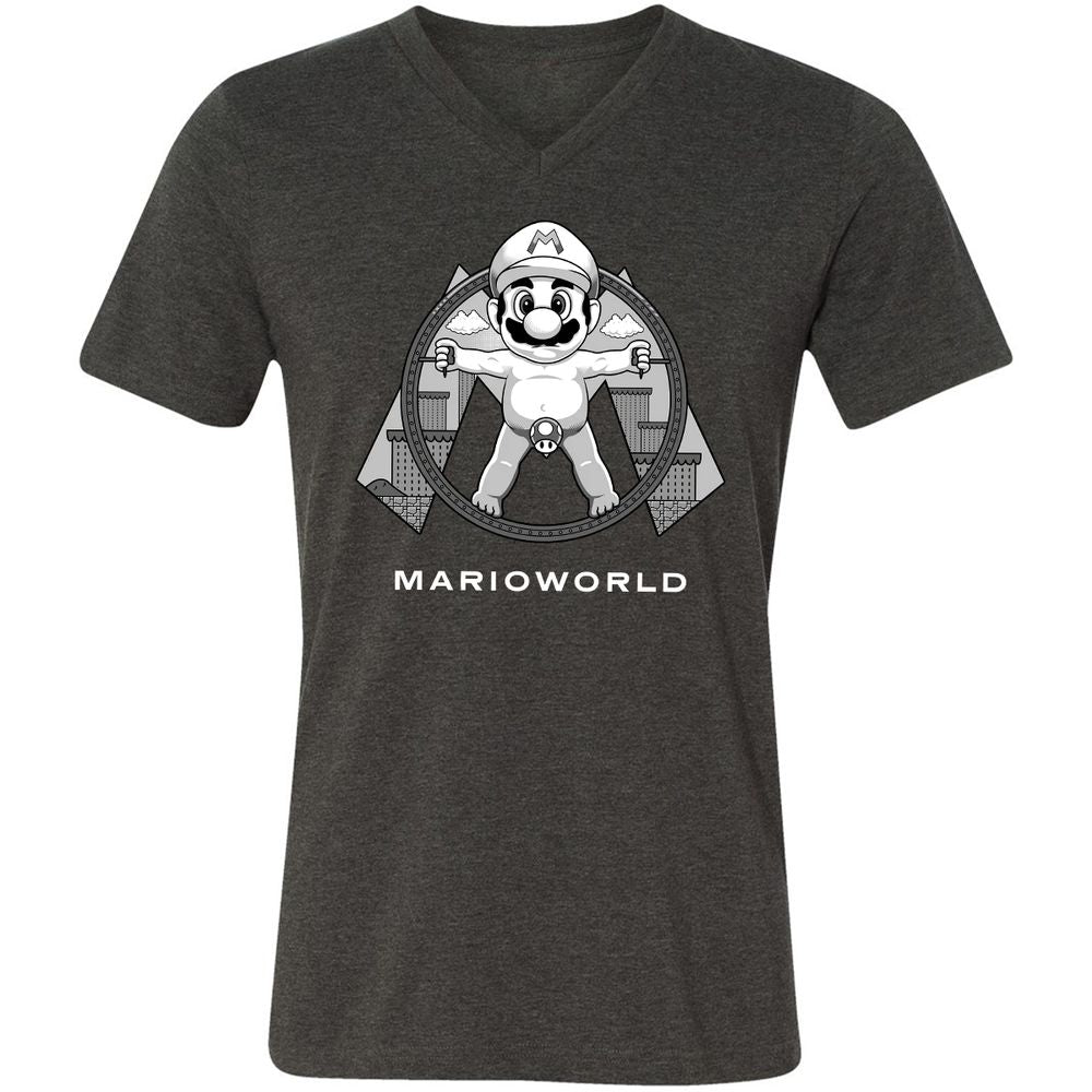 Unisex V-Neck T-Shirt - QM9CYN89 - Dark Grey Heather - 8