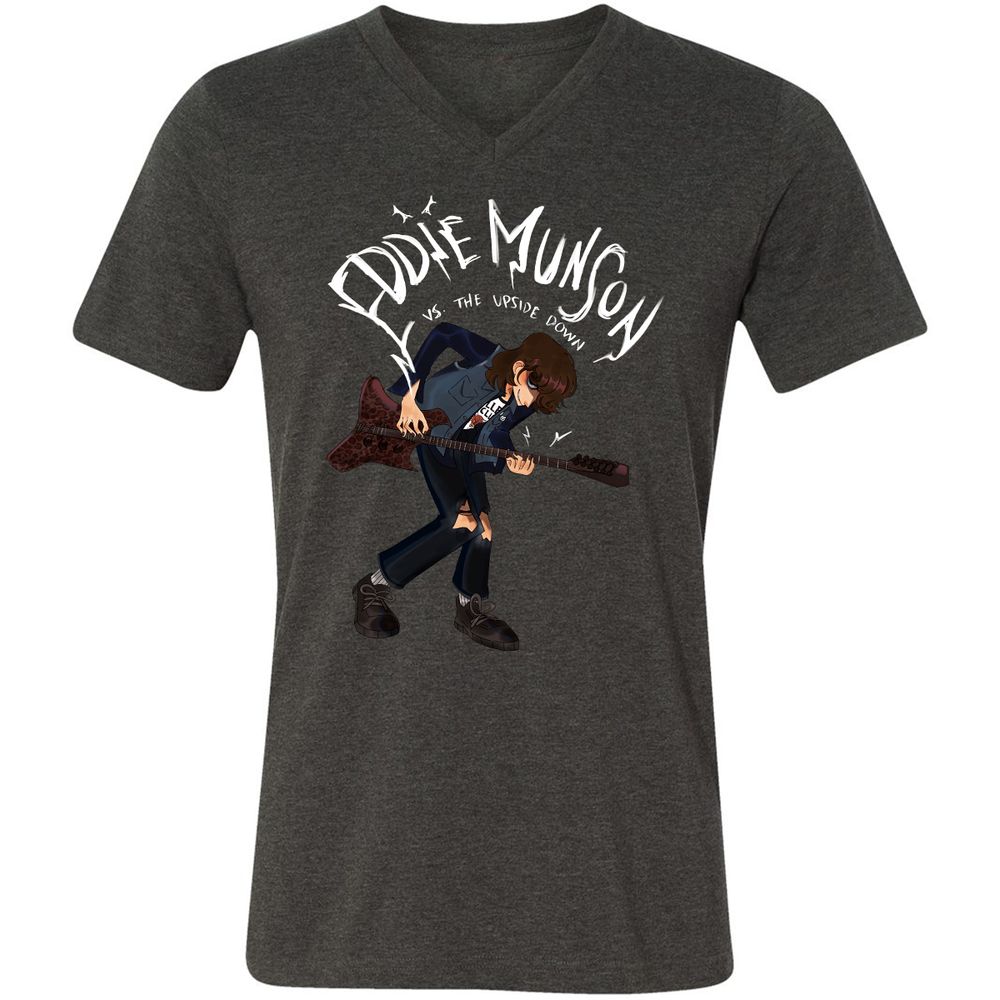 Unisex V-Neck T-Shirt - MAWNN1PX - Dark Grey Heather - 8