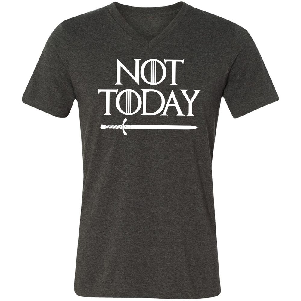 Unisex V-Neck T-Shirt - 6VK8F97Y - Dark Grey Heather - 8