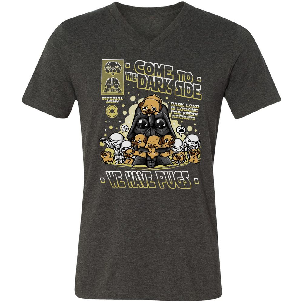 Unisex V-Neck T-Shirt - XNF62L6E - Dark Grey Heather - 8