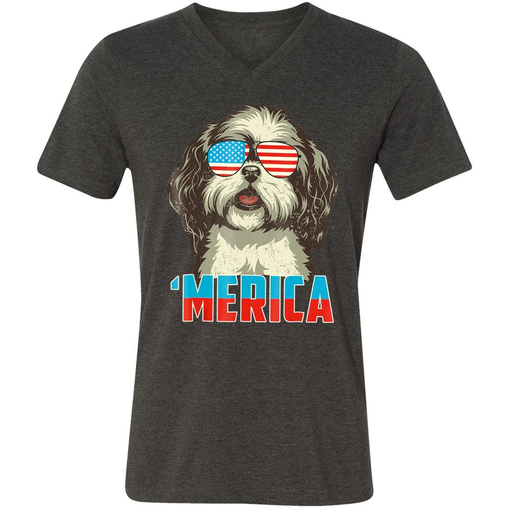 Unisex V-Neck T-Shirt - NMC52DWC - Dark Grey Heather - 8
