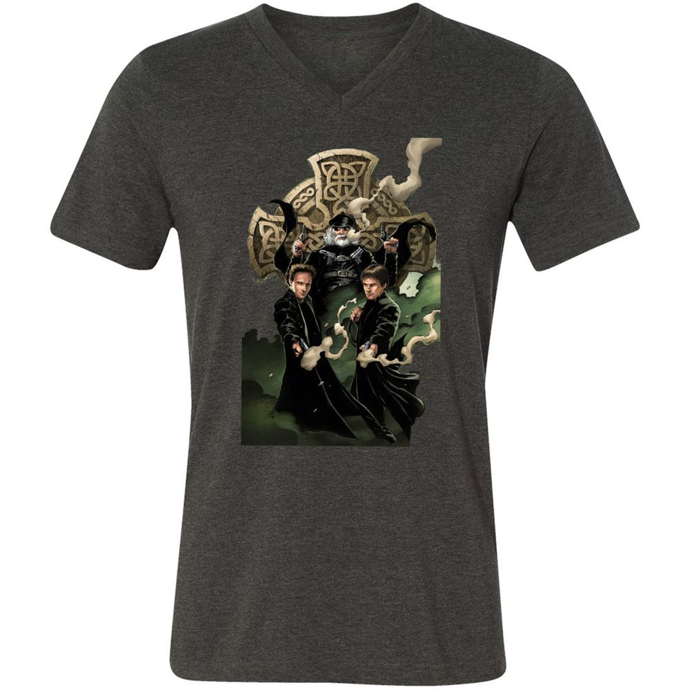 Unisex V-Neck T-Shirt - 6LBP9EX1 - Dark Grey Heather - 8