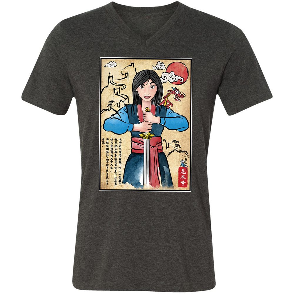 Unisex V-Neck T-Shirt - BWF3TL78 - Dark Grey Heather - 8
