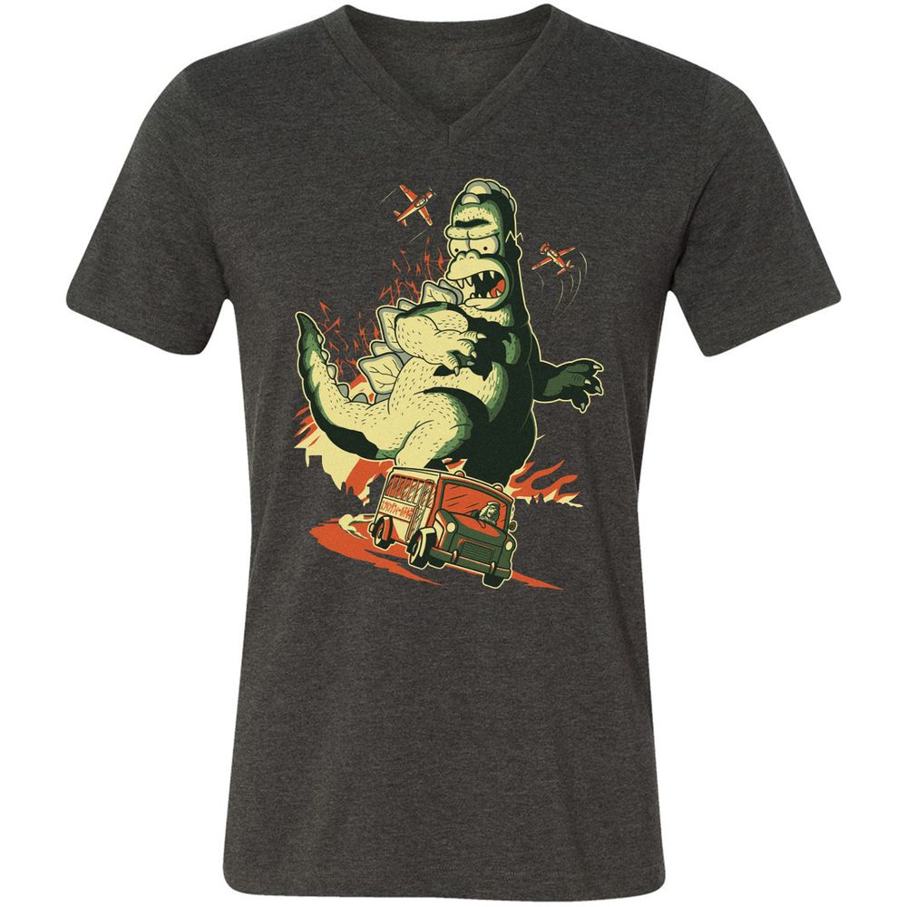 Unisex V-Neck T-Shirt - JD1X3D91 - Dark Grey Heather - 8