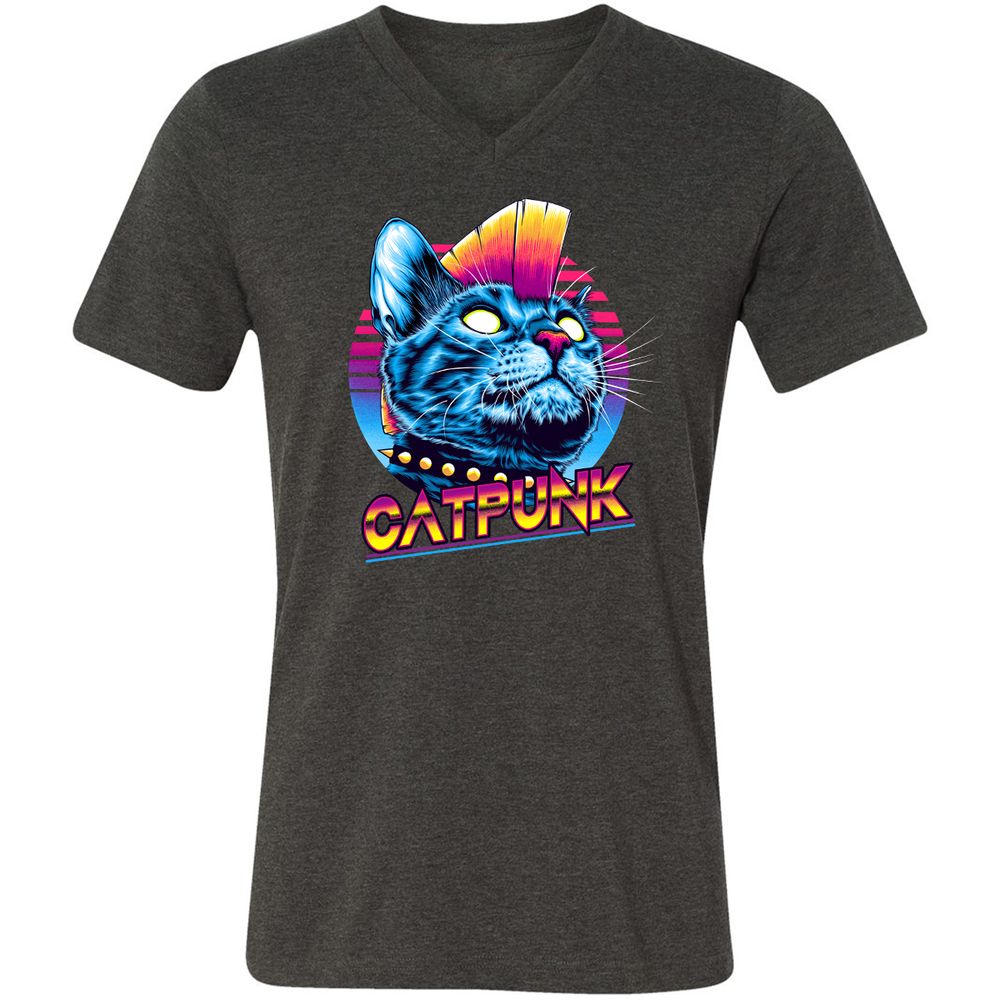 Unisex V-Neck T-Shirt - RL15KK8H - Dark Grey Heather - 8