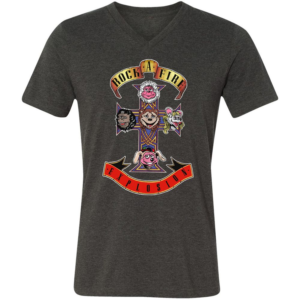 Unisex V-Neck T-Shirt - A41CELKZ - Dark Grey Heather - 8