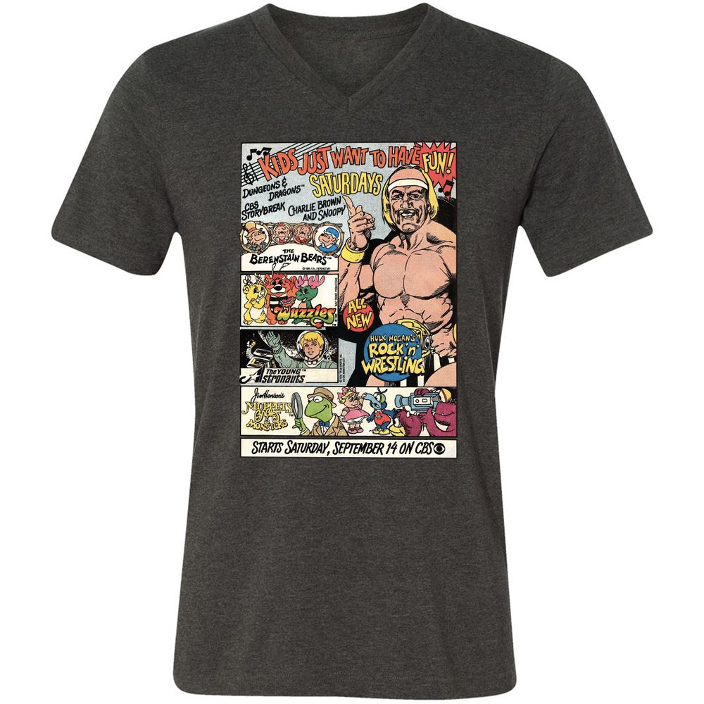 Unisex V-Neck T-Shirt - GLBKZBC8 - Dark Grey Heather - 8