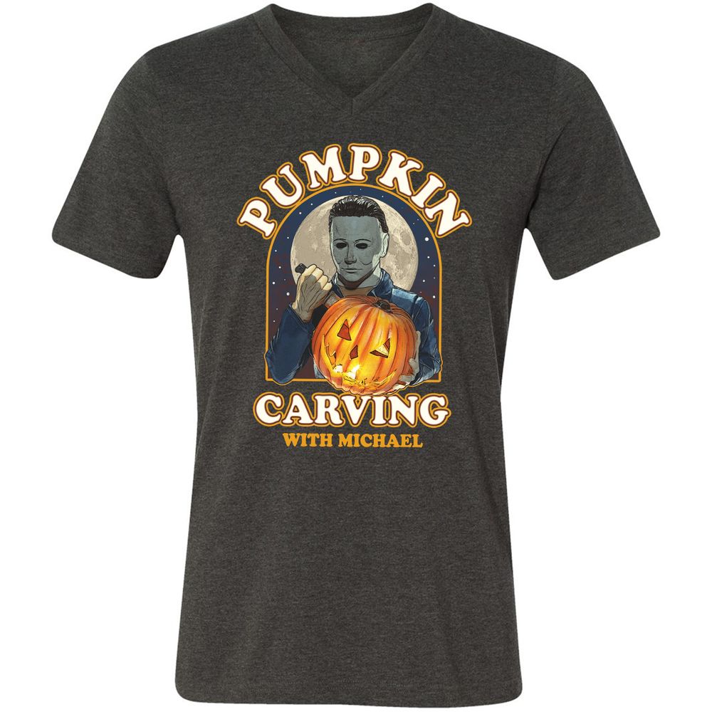 Unisex V-Neck T-Shirt - WK3CV2KG - Dark Grey Heather - 8