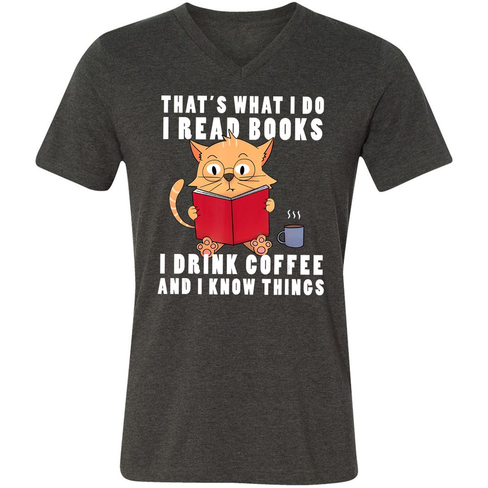 Unisex V-Neck T-Shirt - R2HNWBZJ - Dark Grey Heather - 8