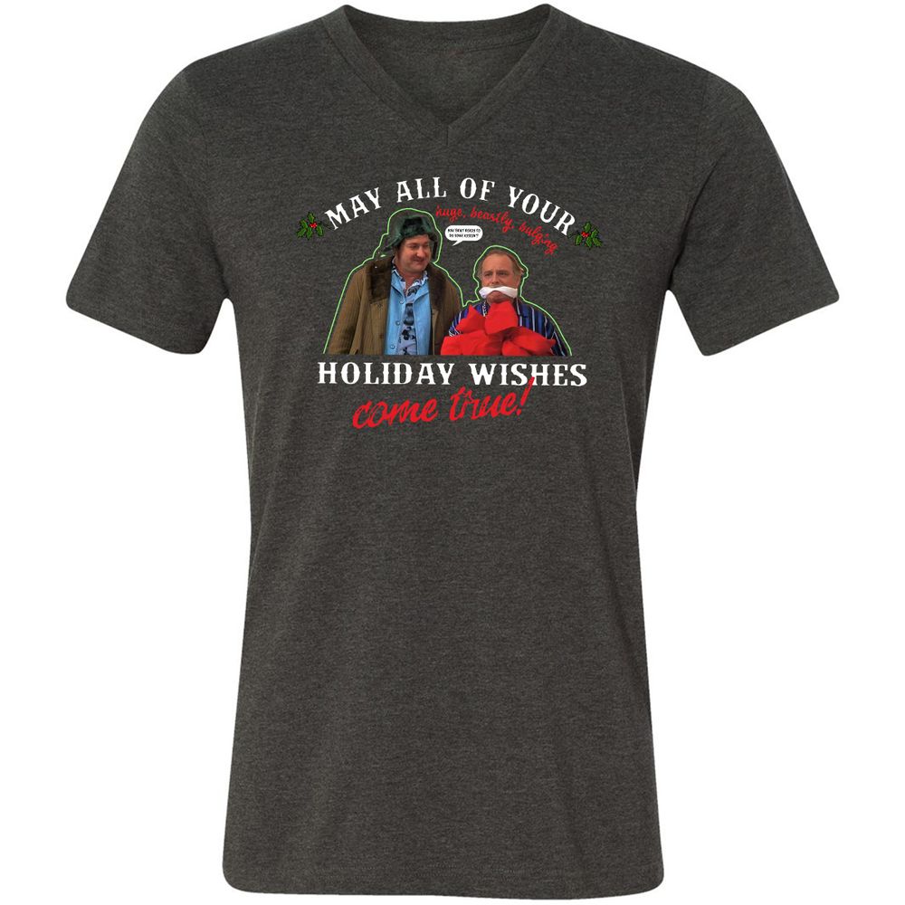 Unisex V-Neck T-Shirt - 4D2T7QPA - Dark Grey Heather - 8