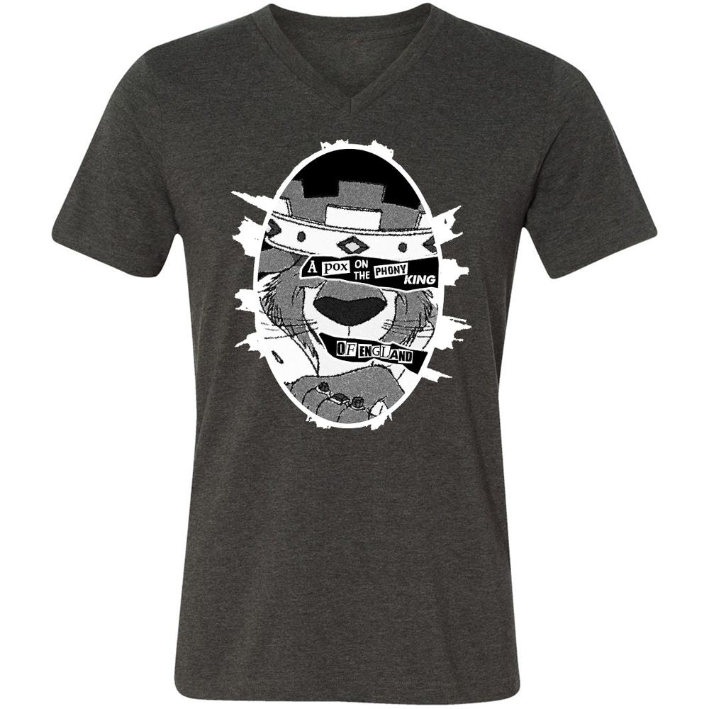 Unisex V-Neck T-Shirt - E1WNWPVP - Dark Grey Heather - 8