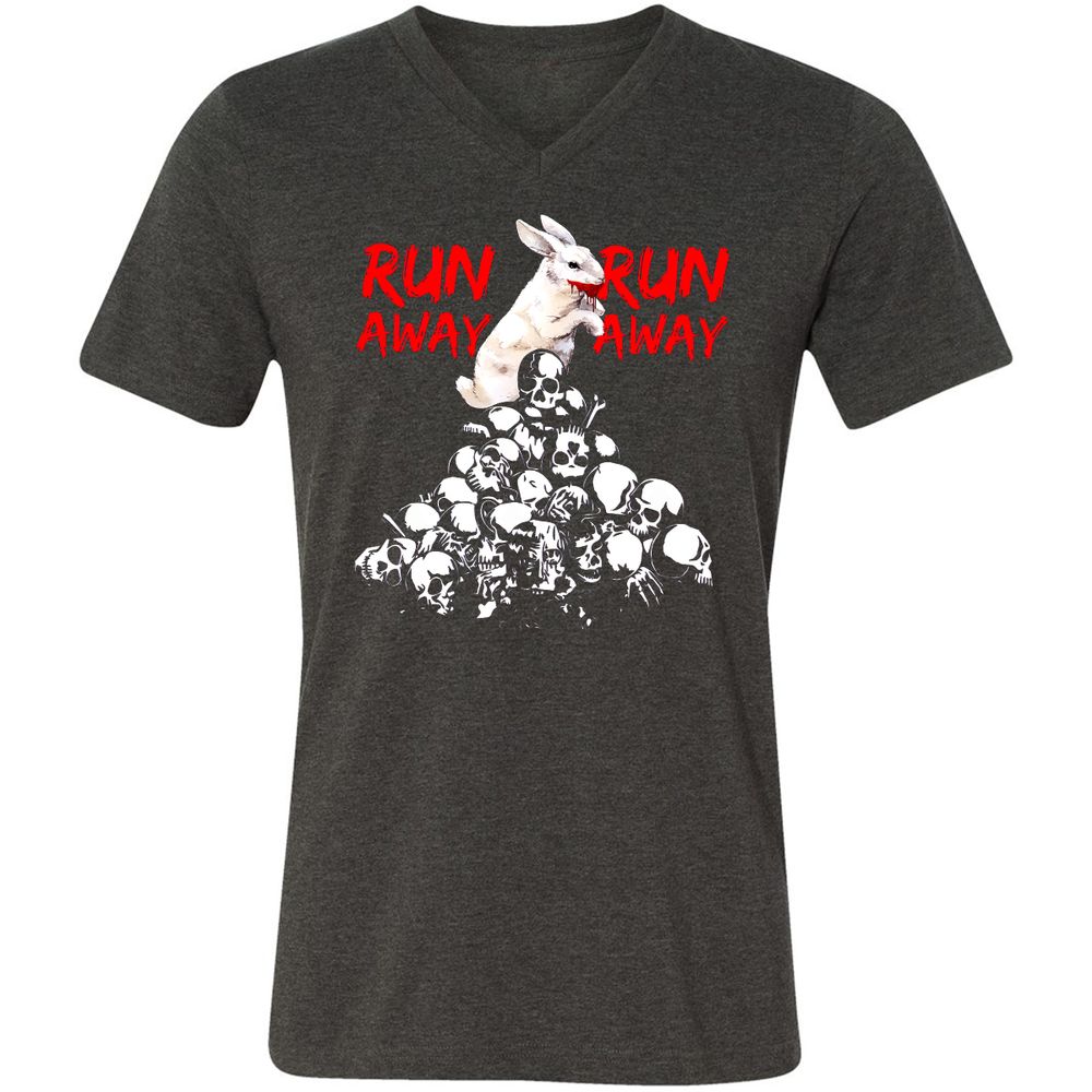 Unisex V-Neck T-Shirt - ZAJ4UGX3 - Dark Grey Heather - 8