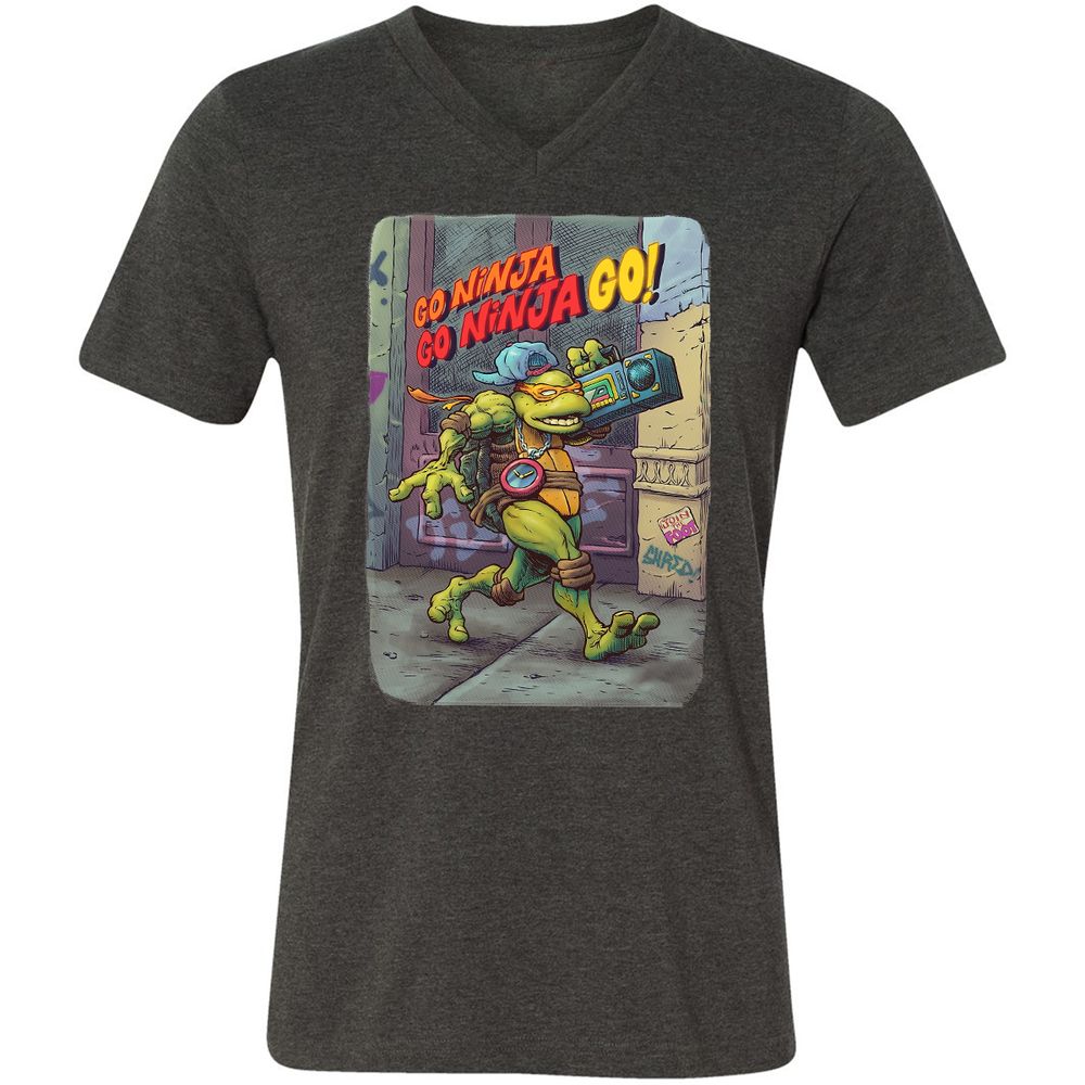 Unisex V-Neck T-Shirt - 3WZ7M4JQ - Dark Grey Heather - 8