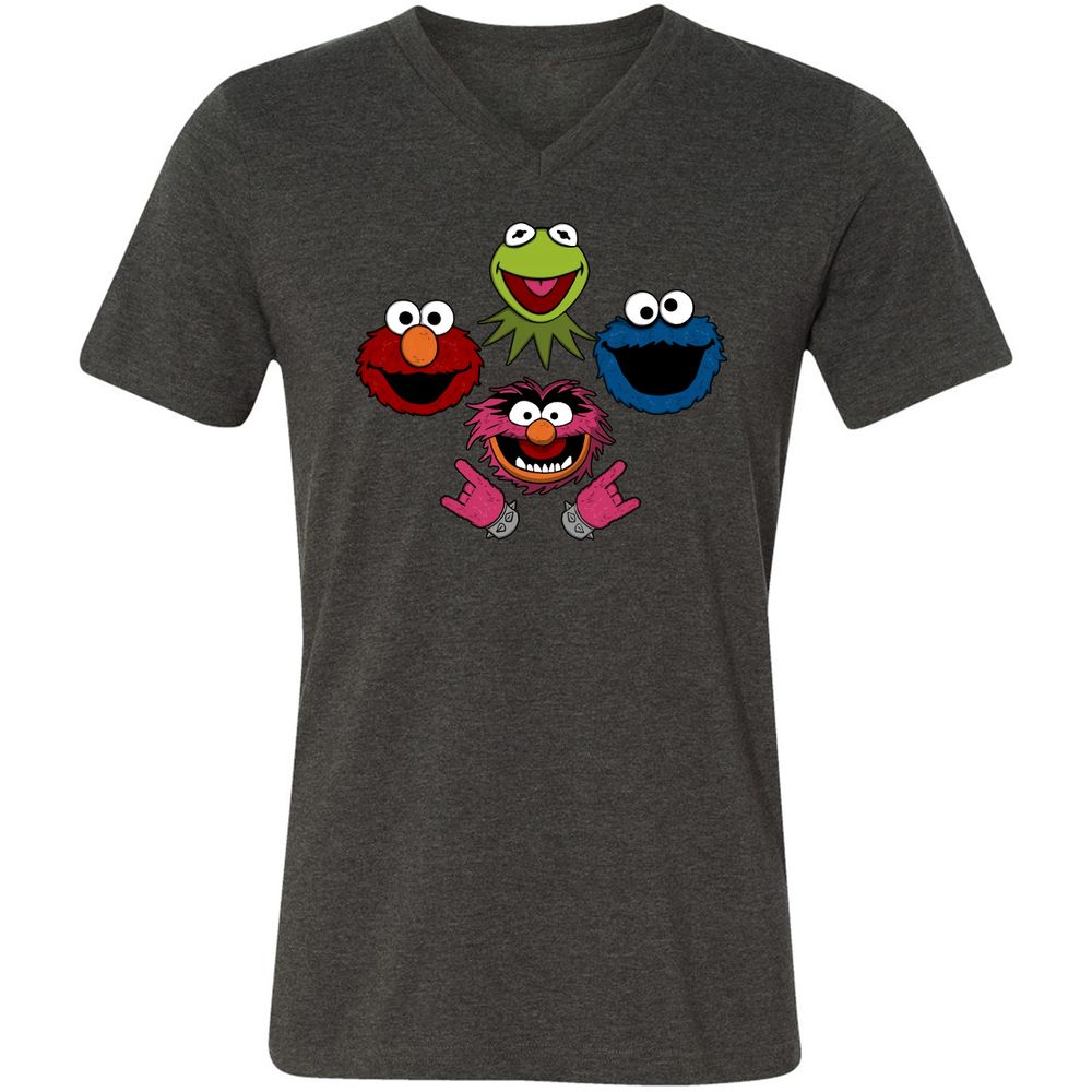 Unisex V-Neck T-Shirt - LZYKU1H2 - Dark Grey Heather - 8