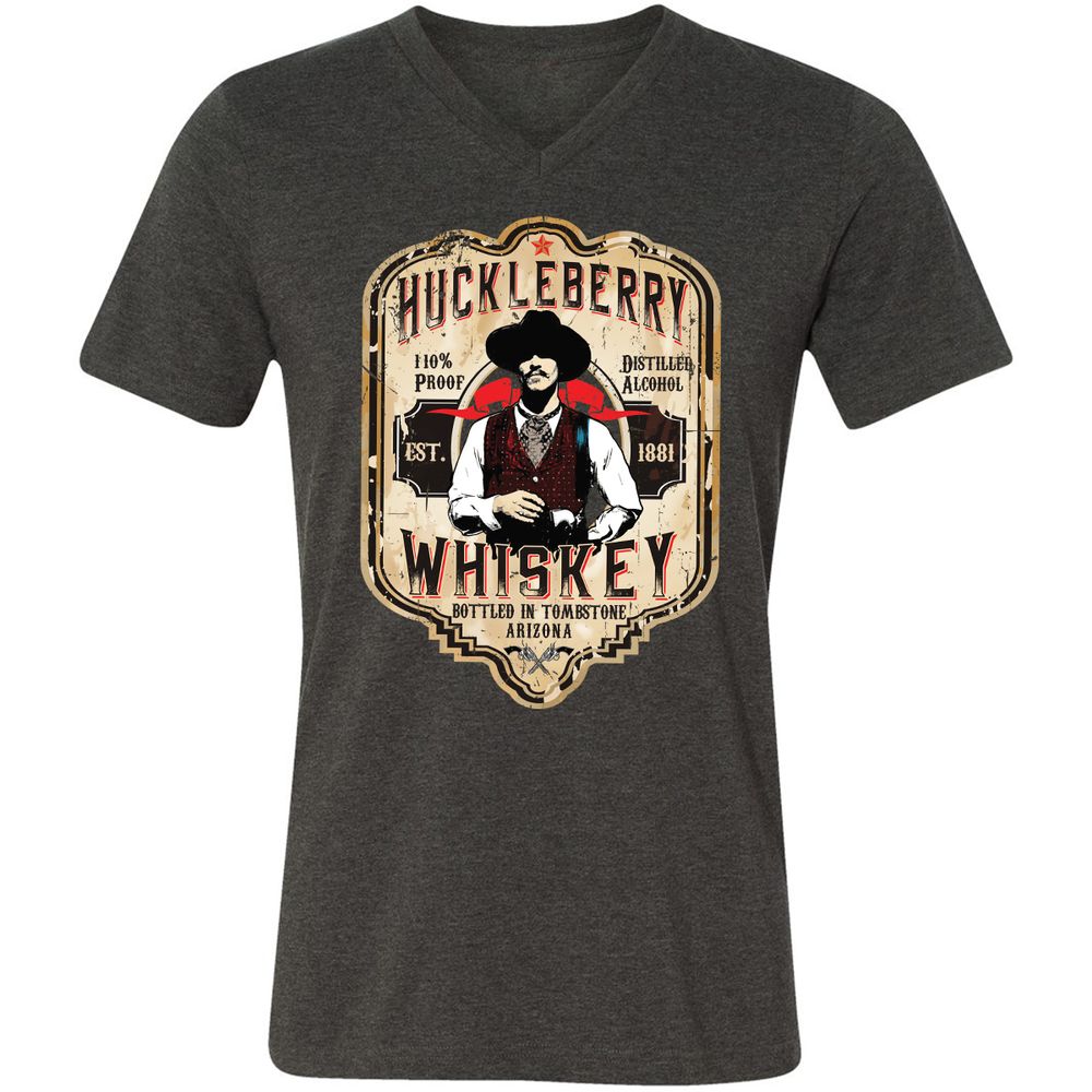 Unisex V-Neck T-Shirt - 2D9RNFH2 - Dark Grey Heather - 8