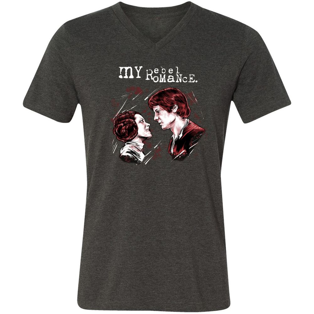 Unisex V-Neck T-Shirt - HQBVSFTR - Dark Grey Heather - 8