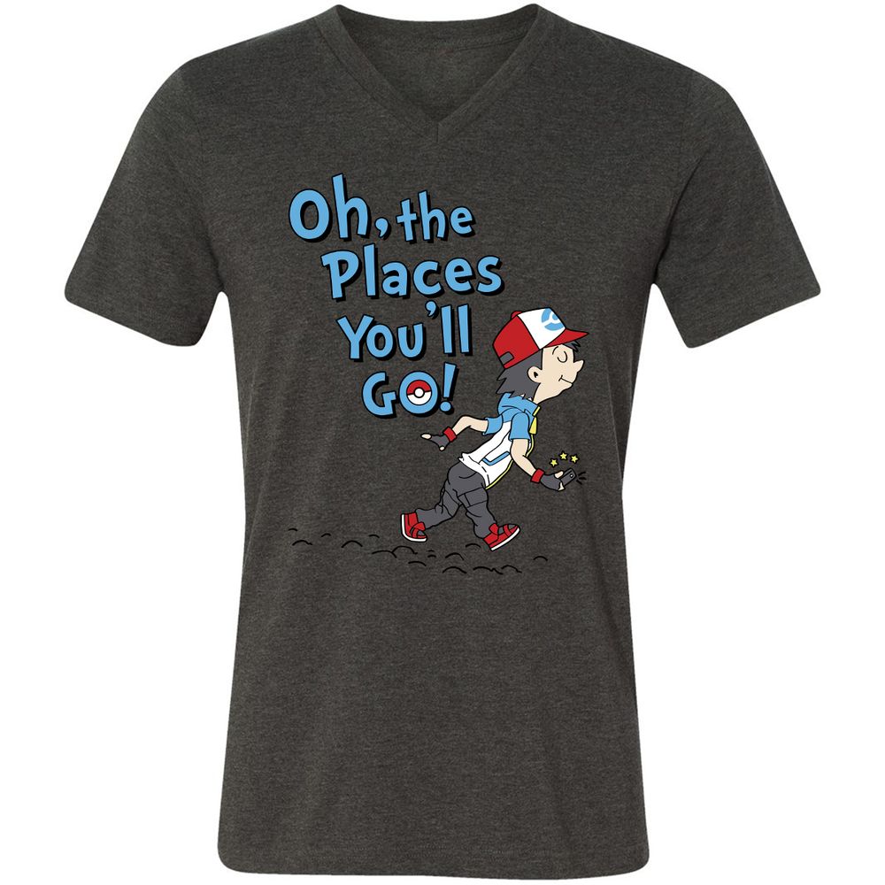 Unisex V-Neck T-Shirt - VKKEG6FM - Dark Grey Heather - 8