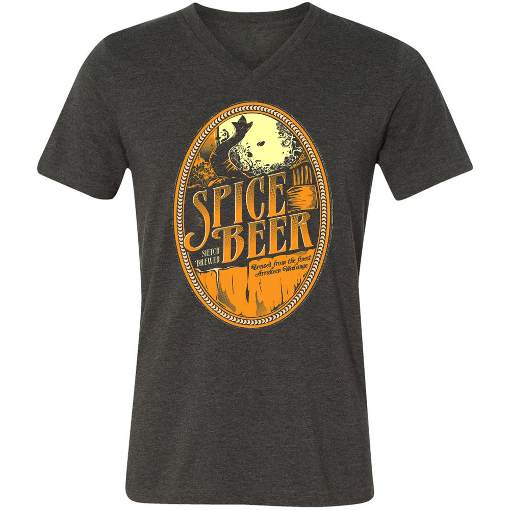 Unisex V-Neck T-Shirt - VQC13G12 - Dark Grey Heather - 8