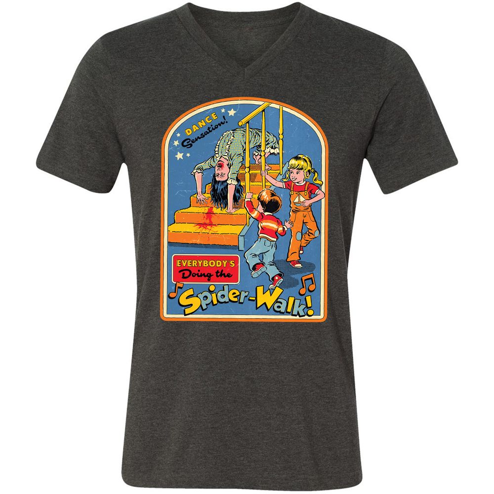 Unisex V-Neck T-Shirt - 5UYJC5P8 - Dark Grey Heather - 8