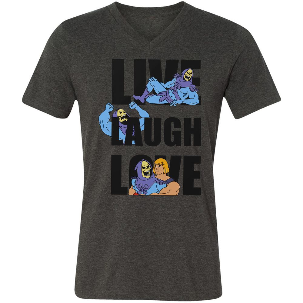 Unisex V-Neck T-Shirt - ARE6JFSF - Dark Grey Heather - 8