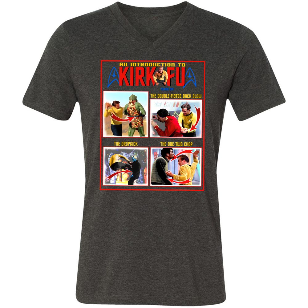 Unisex V-Neck T-Shirt - 1ZMQY5XB - Dark Grey Heather - 8