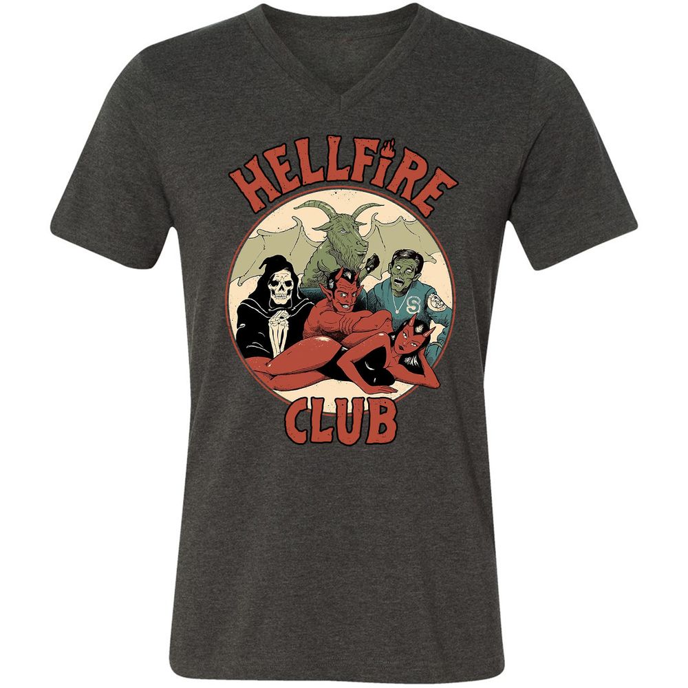 Unisex V-Neck T-Shirt - WQ2ADANK - Dark Grey Heather - 8