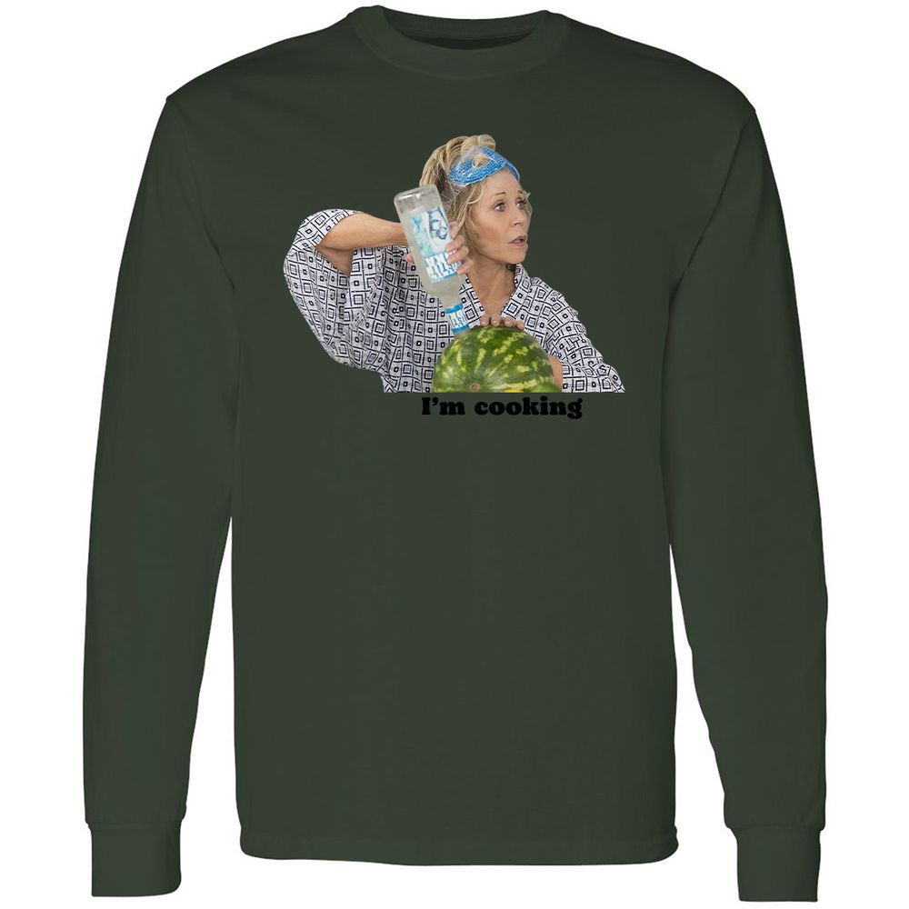 Long Sleeve T-Shirt - V64HWYN6 - Forest Green - 8