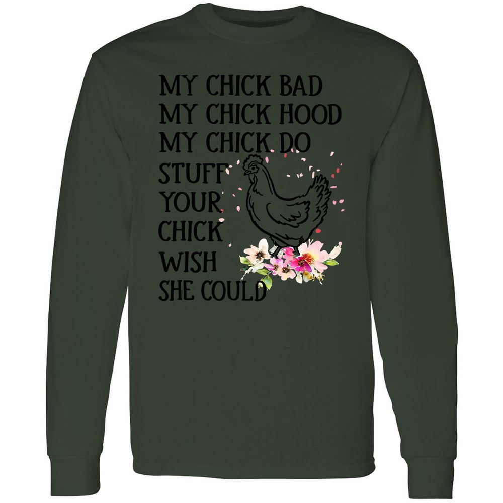 Long Sleeve T-Shirt - QZ9V13M7 - Forest Green - 8