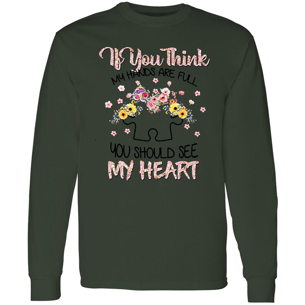 Long Sleeve T-Shirt - Q9BWWUS4 - Forest Green - 8