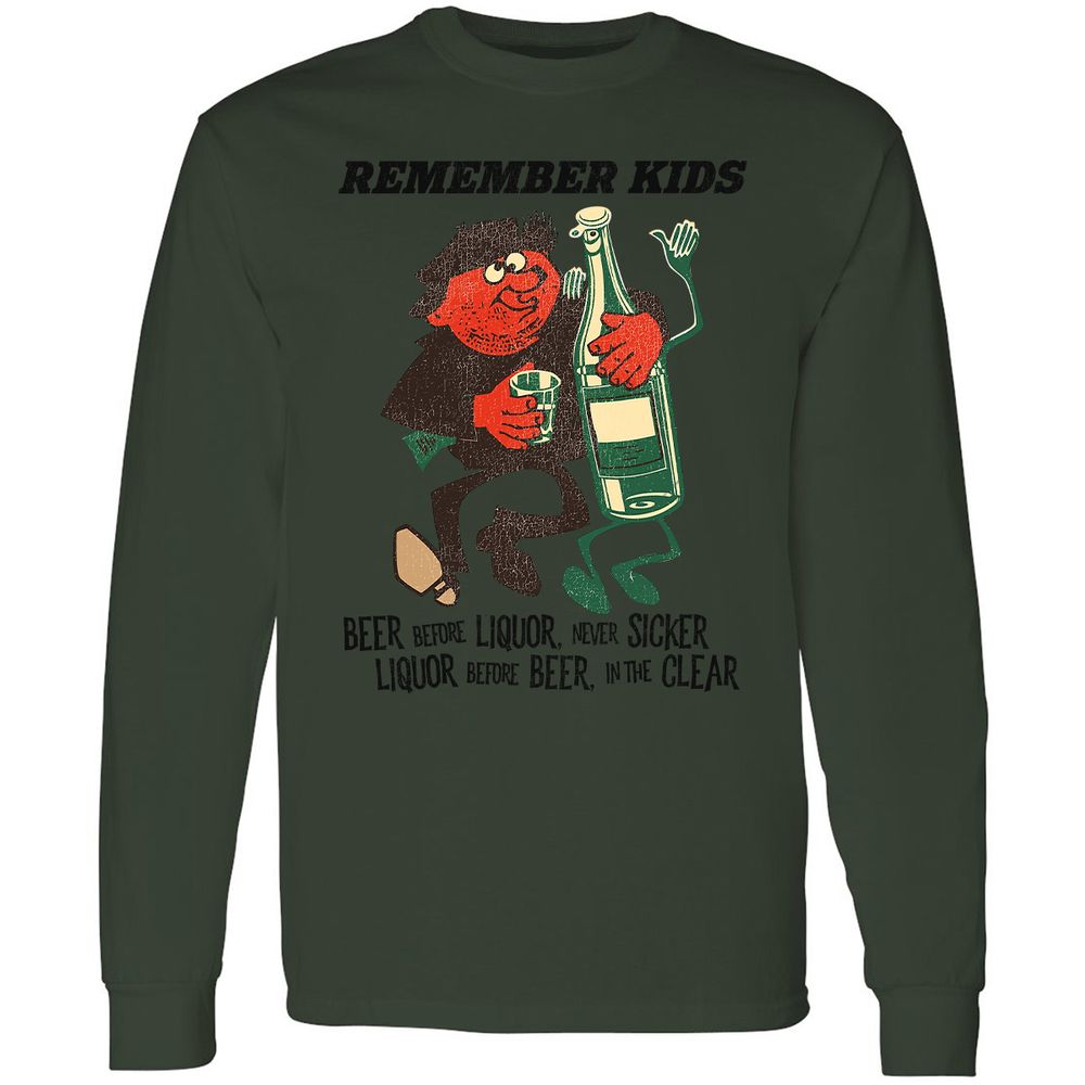 Long Sleeve T-Shirt - BL7VNV9Z - Forest Green - 8