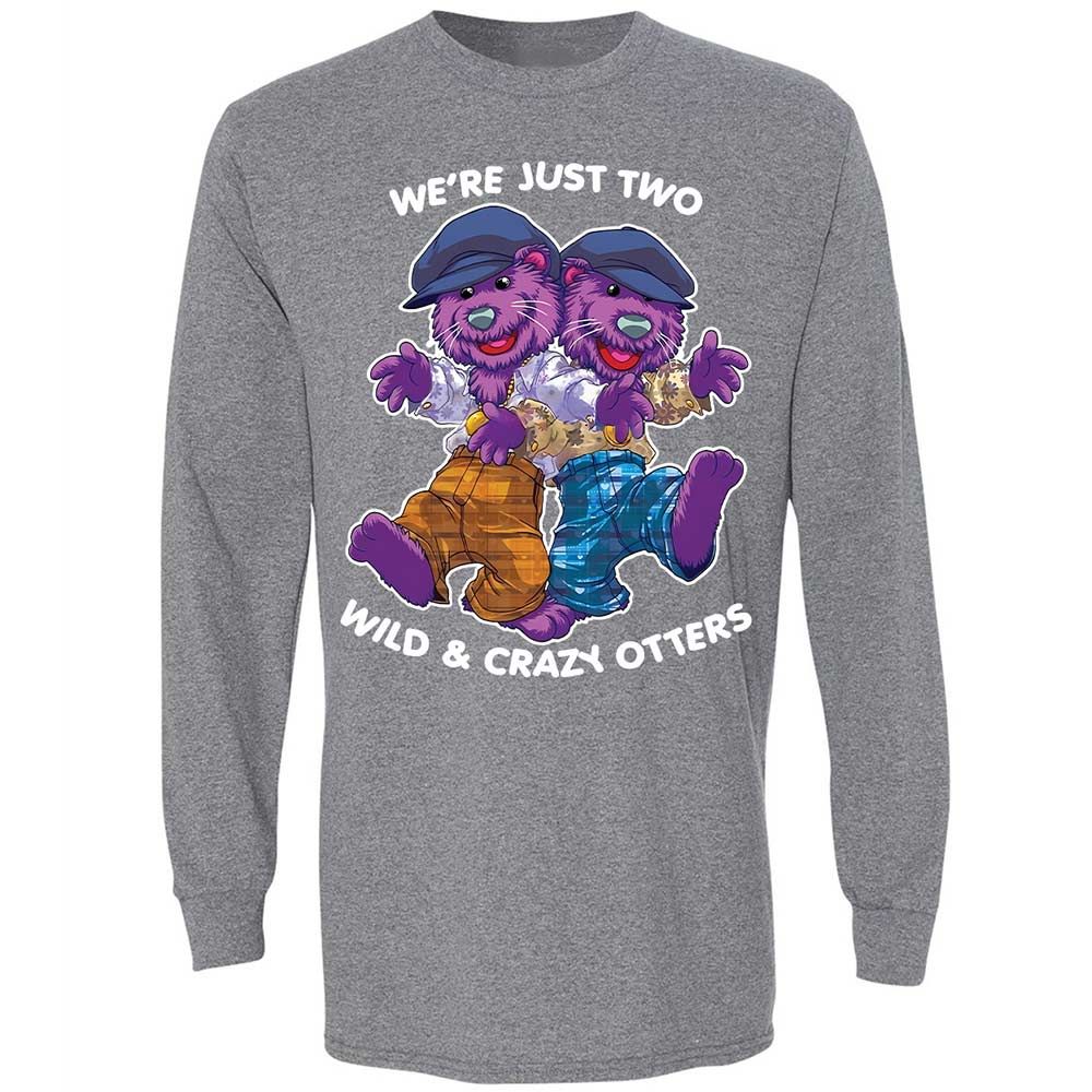 Two wild & crazy otters - Graphite Heather - 8