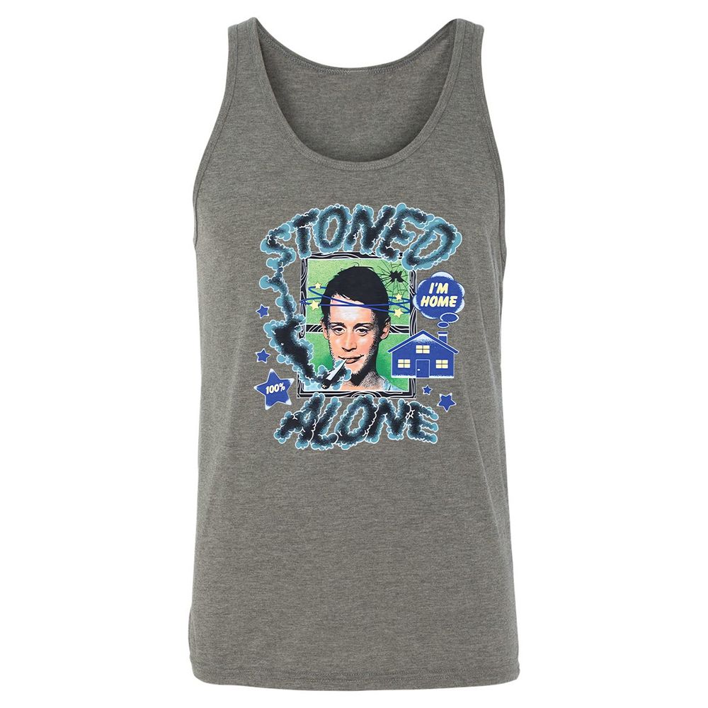 Stoned home alone - Grey Triblend - 8