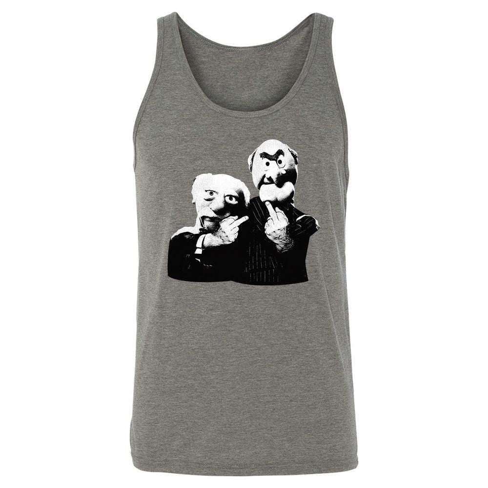 Statler and Waldorf Middle Finger - Grey Triblend - 8