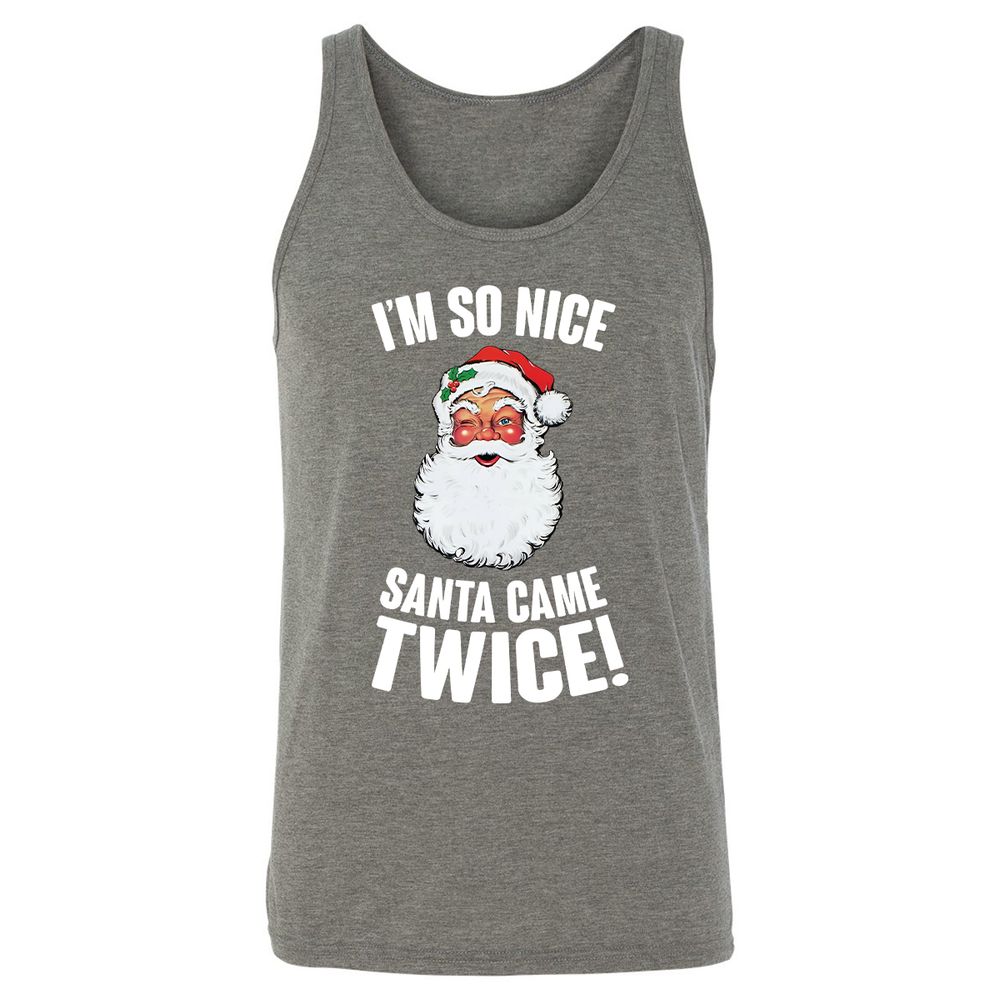 I'm So Nice Santa Came Twice! - Grey Triblend - 8