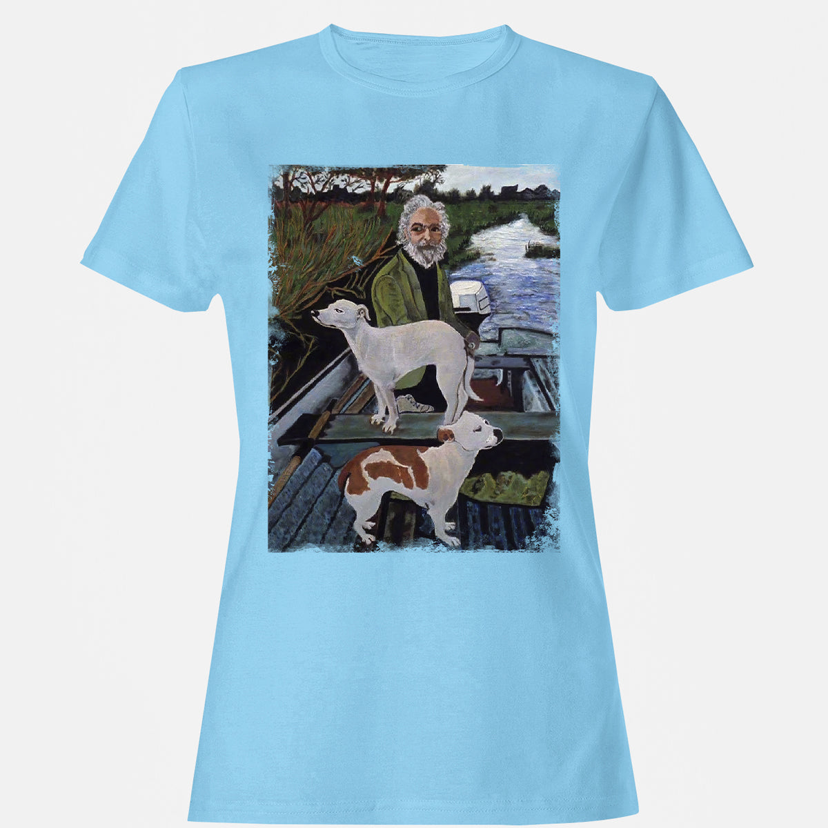 Women's T-Shirt - E66GA6WZ - Light Blue - 8