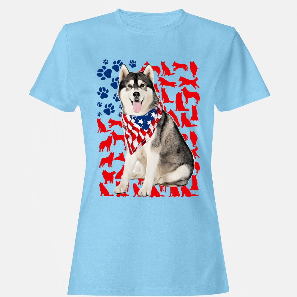 Women's T-Shirt - F6BKQ3DD - Light Blue - 8