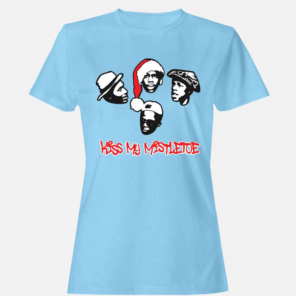 Kiss My Mistletoe Xmas Rap - Light Blue - 8