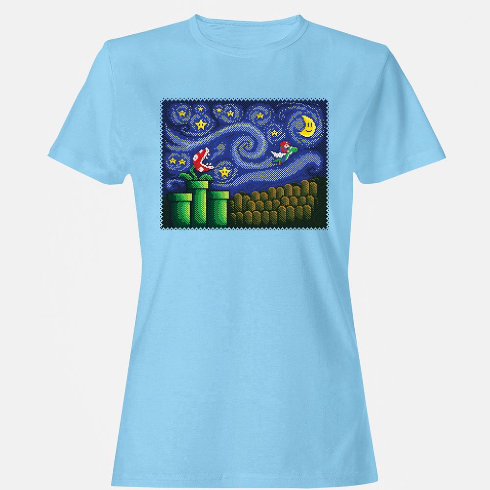 Women's T-Shirt - 3B7RV6XM - Light Blue - 8