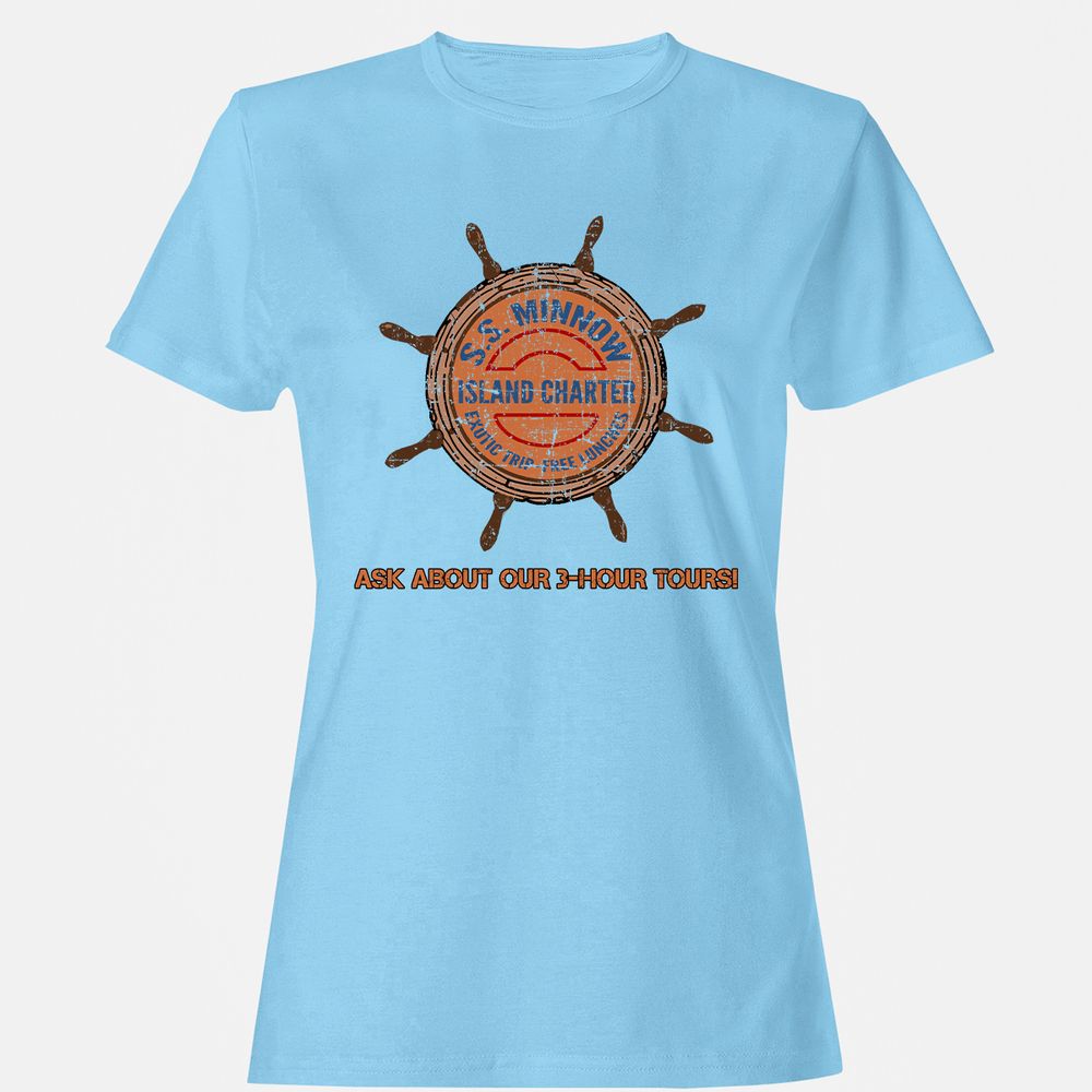 Women's T-Shirt - ZAHDH8EL - Light Blue - 8