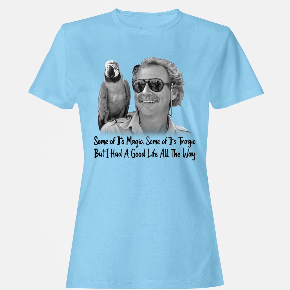 Women's T-Shirt - B5YGJ9PZ - Light Blue - 8