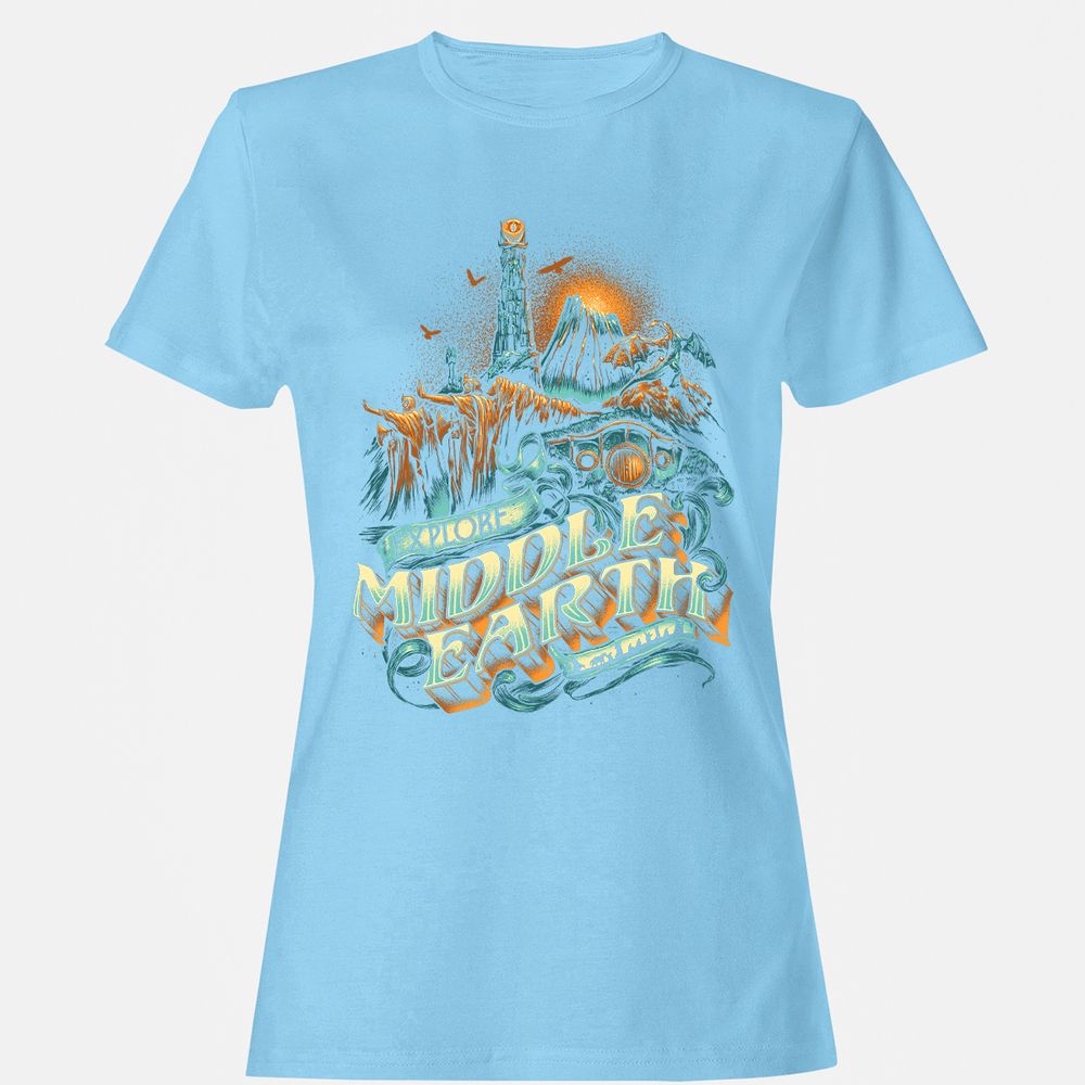 Women's T-Shirt - 9A3VMTK9 - Light Blue - 8