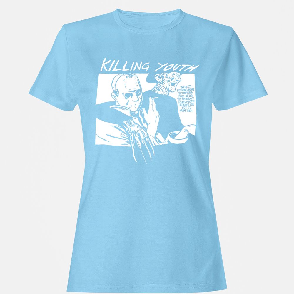 Women's T-Shirt - Q73ELZH3 - Light Blue - 8