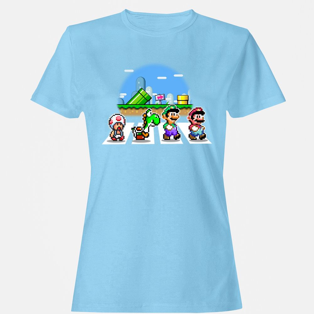 Women's T-Shirt - B6B2ZMZN - Light Blue - 8