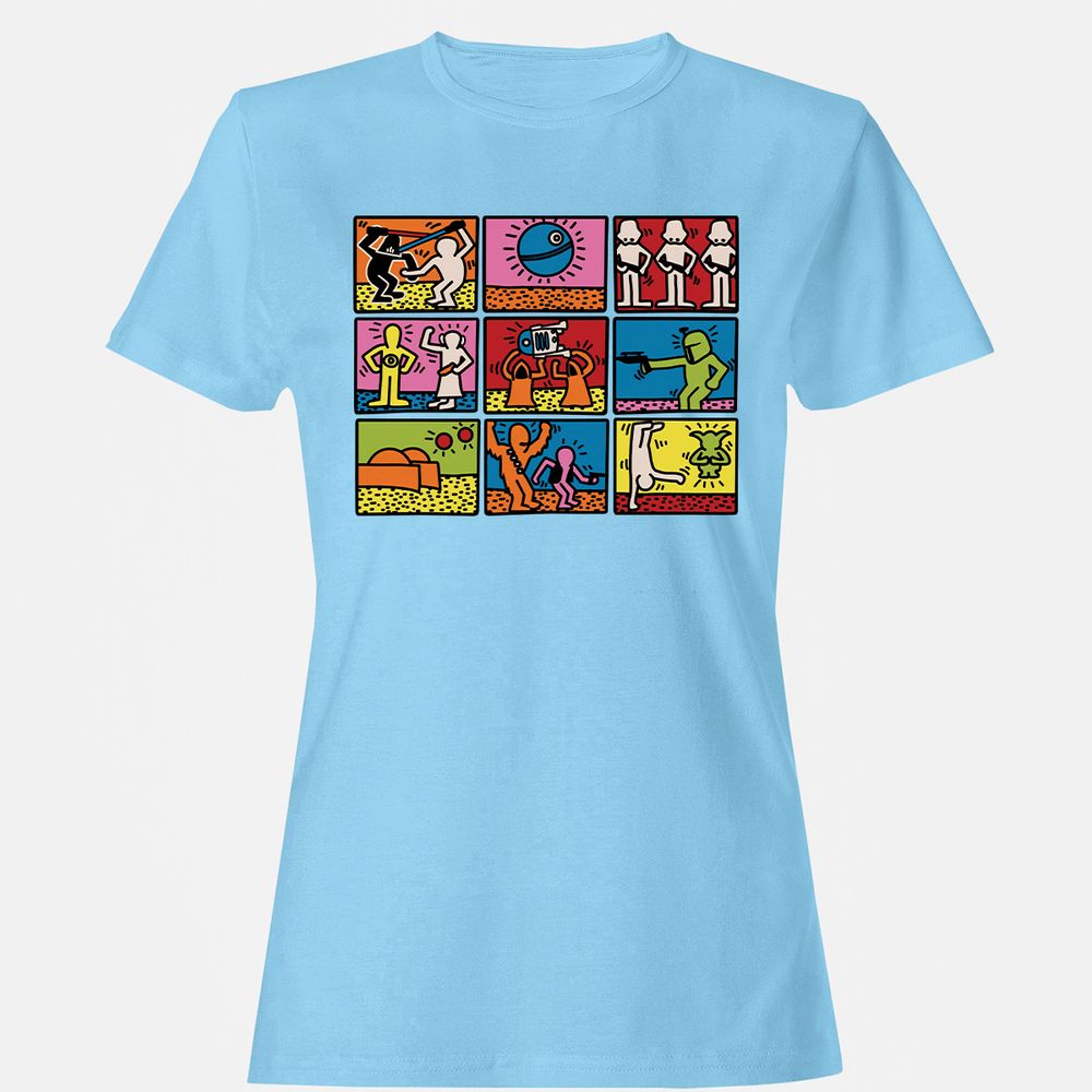 Women's T-Shirt - HD49GUQ4 - Light Blue - 8